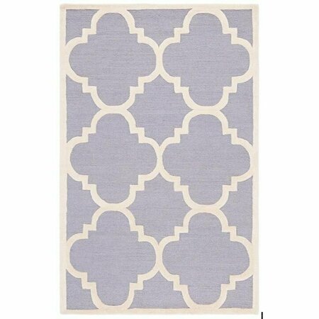 SAFAVIEH Cambridge Hand Tufted Square Rug- Silver - Ivory- 10 x 10 ft. CAM140D-10SQ